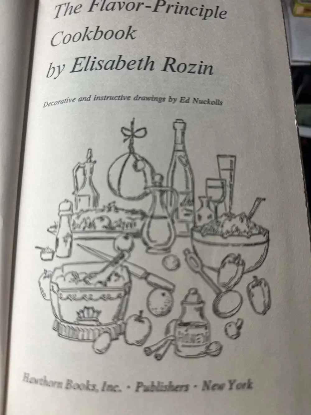 The Flavor-Principle Cookbook by Elisabeth Rozin Hawthorn 1973 Hardcover